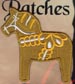 Dala Horse Iron-On Patch - Beige - More Details